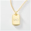 Gold/Sterling Tag Necklace - Vertical