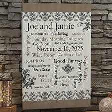 Personalized Wedding Gift Canvas Art - Life Together - 10354