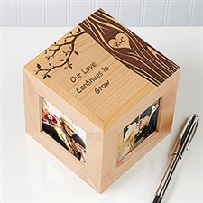 Personalized Romantic Photo Cube - Carved In Love - 14095