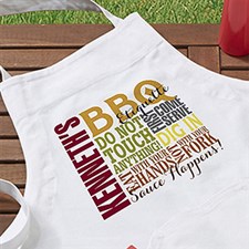 Personalized BBQ Apron  Potholder - Barbecue Rules - 14376