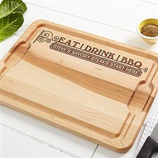 Personalized Maple Cutting Board - Eat Drink  BBQ - 14954