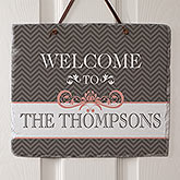 Personalized Slate Wall Plaque - Classic Chevron - 15024