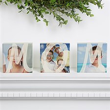 Personalized Photo Shelf Blocks Set Of 3 - MOM - 15566