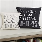 Our Wedding Date Personalized Throw Pillow - 15843