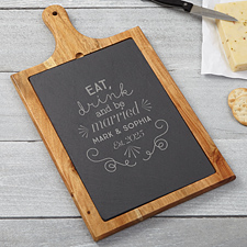 Personalized Wedding Slate  Wood Paddle - Be Married - 15959