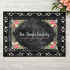 Personalized Doormat - Floral Welcome - 15969