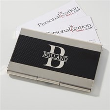 Personalized Black  Silver Business Card Case - Namely Yours - 16037