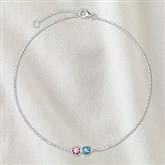 Silver Anklet - 2 Stones