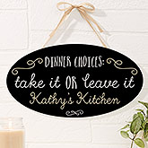 Personalized Kitchen Oval Wood Sign - Sassy Kitchen Quotes - 16647