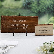 Rustic Wedding Reception Personalized Basswood Plank Sign - 16704