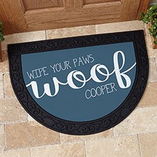 Personalized Half Round Doormat - Woof  Meow - 17867