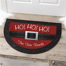 Personalized Holiday Half Round Doormat - Santa - 17873