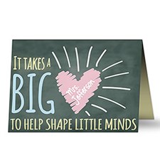 Personalized Teacher Appreciation Card - A Teachers Heart - 17930