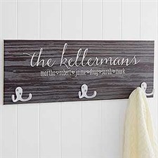 Personalized Coat Rack - Rustic Family Love - 18079