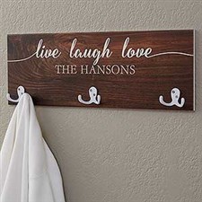 Personalized Coat Rack - Live Laugh Love - 18226