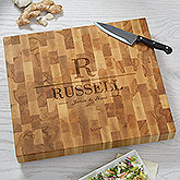 Personalized Butcher Block Cutting Board - Name & Initial - 18336