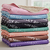 Personalized Sherpa Baby Blanket - Playful Name - 18558