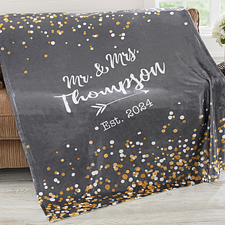 Personalized Wedding  Anniversary Blankets - Sparkling Love - 18625