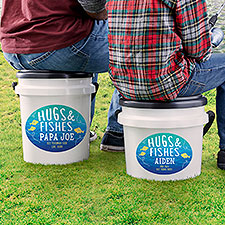 Personalized Bucket Cooler - Hugs  Fishes - 18975
