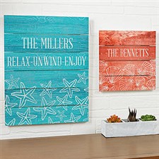 Coastal Wall Decor -  Personalized Wood Plank Signs - 19164