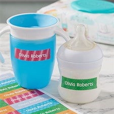 Personalized Baby Bottle Labels - Colorful Patterns - 19237