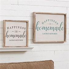 Custom Barnwood Wall Art - Happiness is Homemade - 19279