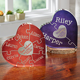 Personalized Color Heart Puzzle Keepsake - Love You To Pieces - 19439