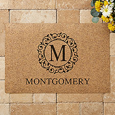 Personalized Coir Doormat - Circle  Vine Monogram - 19815