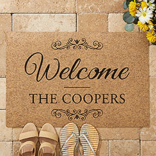 Personalized Coir Welcome Mat with Family Name - 19824