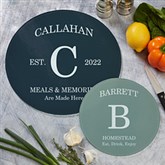 Personalized Round Glass Cutting Boards - Family Kitchen - 20470