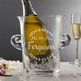 Engraved Crystal Ice Bucket & Chiller - Mr & Mrs - 20486