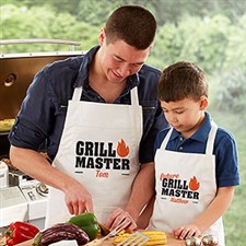 Personalized Father  Son Matching Grill Aprons  Potholders - 20488