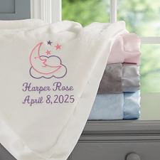 Moon  Stars Personalized Baby Blanket - 20603