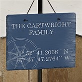 Latitude & Longitude Sign Personalized Slate Plaque - 20750