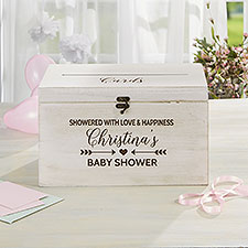 Personalized Wood Baby Shower Card Box - 21124