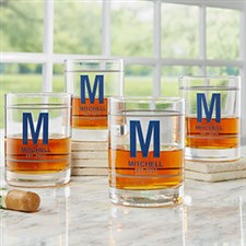 Monogram  Name Personalized Whiskey Glasses - 21156