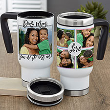Personalized 14 oz. Travel Mug For Mom - Love Photo Collage - 21280