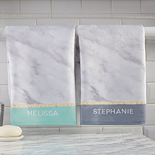 Personalized Hand Towels - Marble Chic - 21491