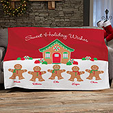 Gingerbread Family Personalized Blankets - 21538