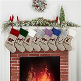 Cozy Cabin Buffalo Check Personalized Christmas Stockings - 21844