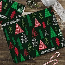 Christmas Trees Personalized Wrapping Paper - 22221
