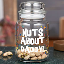 Nuts About You Personalized Glass Treat  Candy Jar - 22231