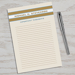 Classy Stripes Personalized Notepad - 11543