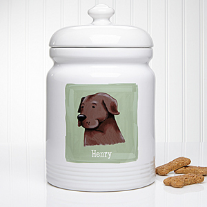 Top Dog Breeds Personalized Dog Treat Jar - 12130