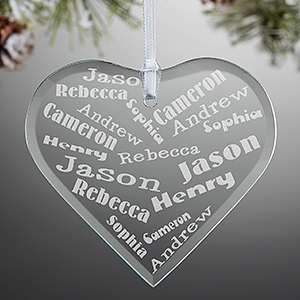 Her Heart Of Love Personalized Heart Ornament - 12413