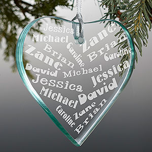Her Heart Of Love Personalized Premium Heart Ornament - 12413-P