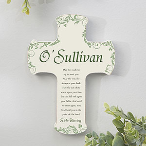 Traditional Irish Blessing Personalized Cross- 5x7 - 12794-S