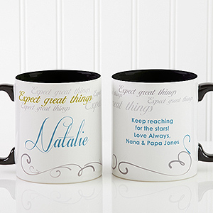 Cup Of Inspiration Personalized Coffee Mug 11oz.- Black - 12972-B