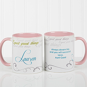 Cup Of Inspiration Personalized Coffee Mug 11oz.- Pink - 12972-P