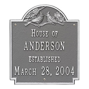 Date Established Personalized Aluminum House Plaque - Pewter  Silver - 1354D-PS